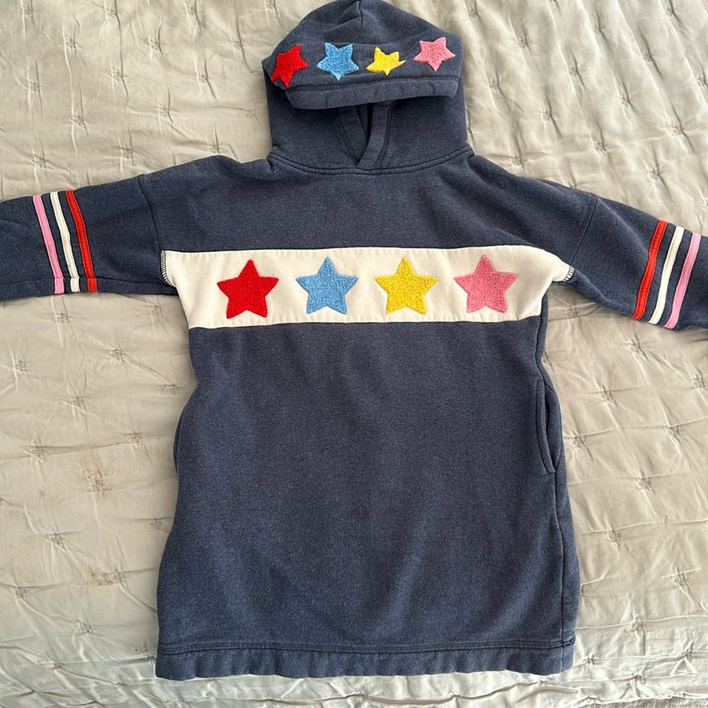 Mini Boden star sweatshirt tunic 6-7y